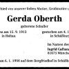 Schuller Gerda 1913-1998 Todesanzeige